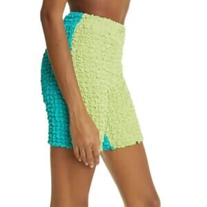 NWOT KKCO Split Aqua Lime Popcorn Shorts – Sz XS